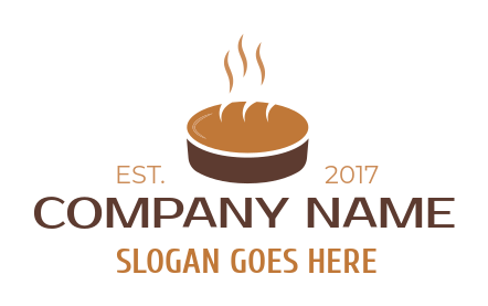 create a bakery shop logo steaming cake