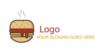 fast food restaurant logo maker steaming hamburger
