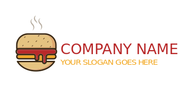 fast food restaurant logo maker steaming hamburger