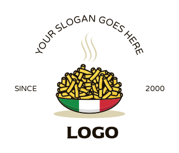 restaurant logo steaming pasta in bowl