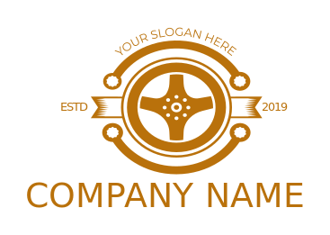 auto mechanic logo steering wheel