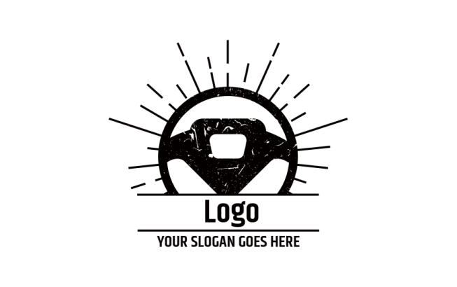 driving school logo maker steering wheels
