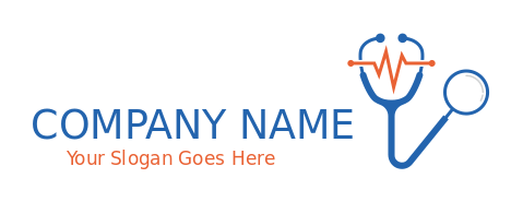 stethoscope with magnifying glass and ECG graph