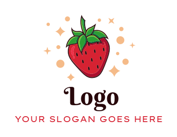 strawberry illustration with stars | Logo Template by LogoDesign.net