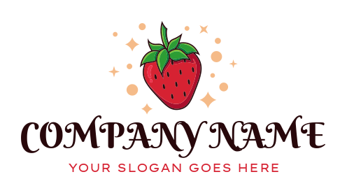 create a food logo strawberry with stars