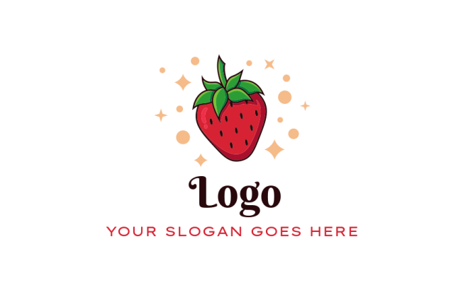 create a food logo strawberry with stars