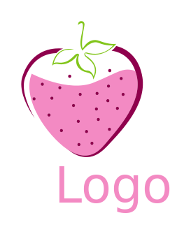 food logo strawberry with pink juice