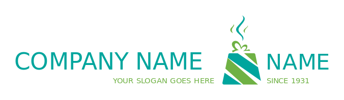 gift shop logo stripes box with ribbons