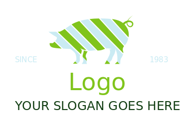 cattle farm logo online stripy pig side profile