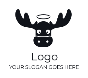 animal logo stuffed toy moose head with halo