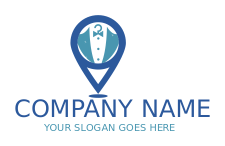 laundry shop logo suit inside location pin