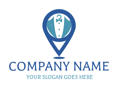 suit from dry cleaner inside location pin logo template