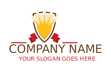 insurance logo icon sun rays come out from emblem 