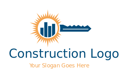 sun rise with key with finance bars