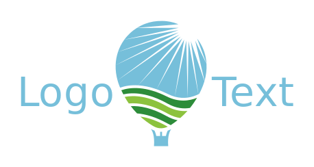 agriculture logo sun shining inside air balloon