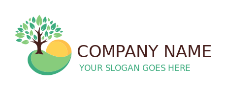 make a travel logo sun tree and garden with sun