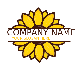 agriculture logo maker sunflower illustration