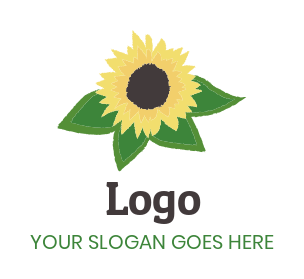 create an agriculture logo sunflower with leaves
