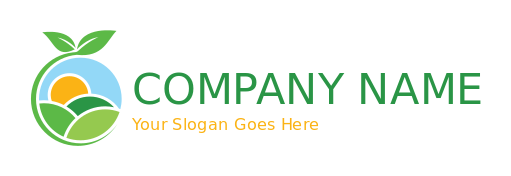 agriculture logo sunrise in field swoosh leaves