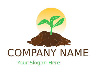 make an agriculture logo sunset behind seedling