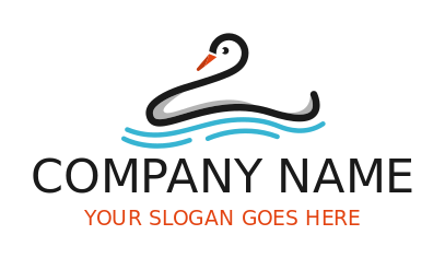 cleaning logo icon swan forming hanger on water