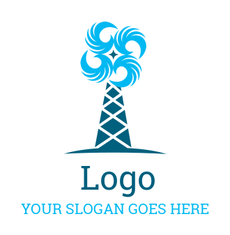 energy logo windmill turbine blades with pylon