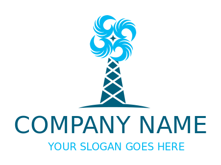 energy logo windmill turbine blades with pylon