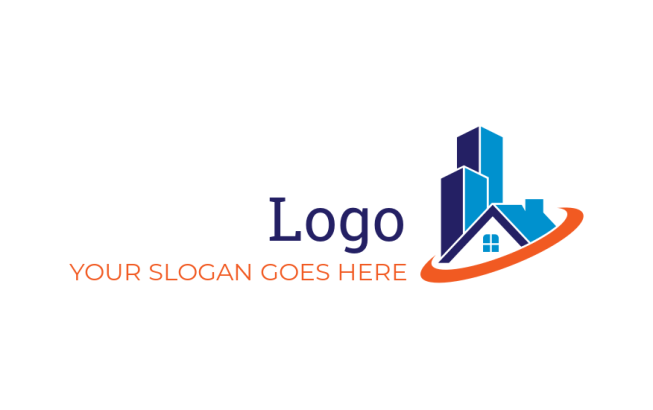 real estate logo buildings on gable roof