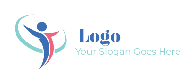 employment logo swoosh around abstract person