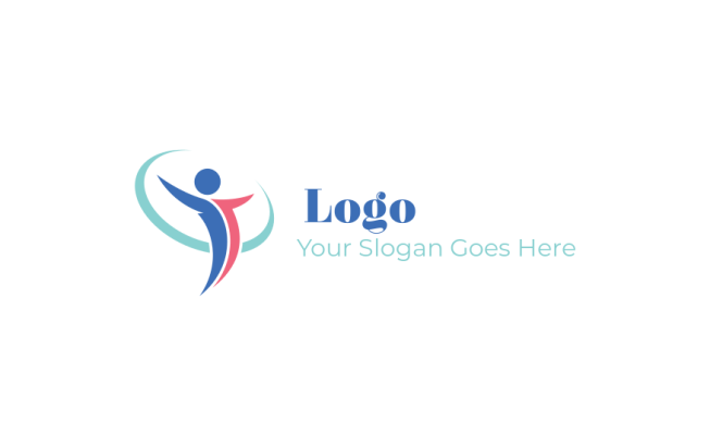employment logo icon swoosh around abstract person - logodesign.net