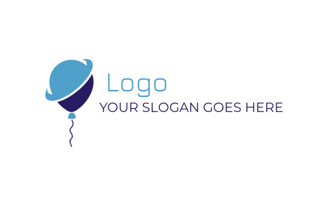 Make a logo of swoosh around balloon
