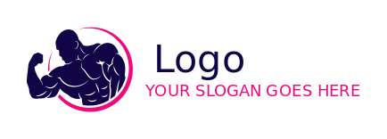 make a fitness logo swoosh around bodybuilder - logodesign.net
