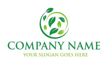 make a landscape logo swoosh around leaves - logodesign.net