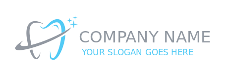 orthodontist logo swoosh around tooth with stars