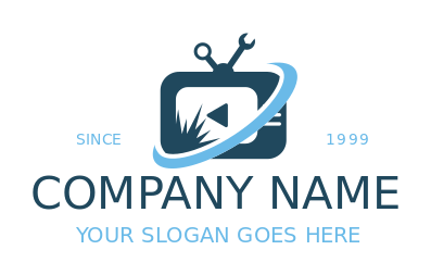 youtube channel logo tv with wrench antennas