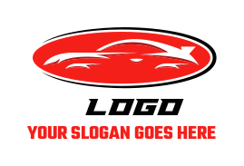 auto repair logo swoosh car inside ellipse