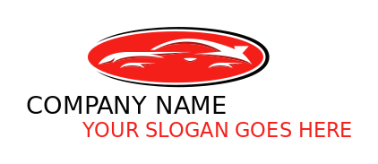 auto repair logo swoosh car inside ellipse