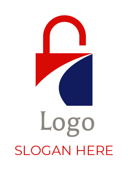 security logo image swoosh in padlock icon