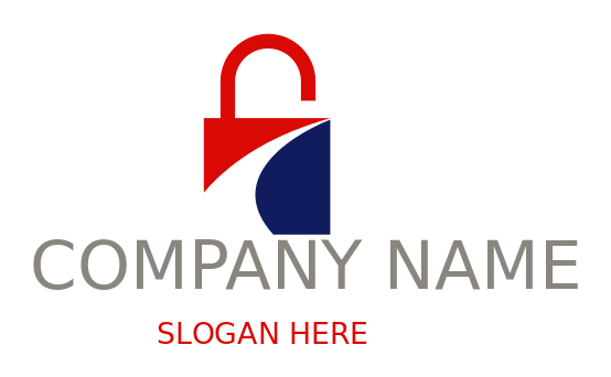 security logo image swoosh in padlock icon