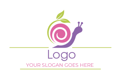 spa logo template swoosh leaf forming snail