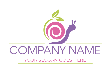 spa logo template swoosh leaf forming snail
