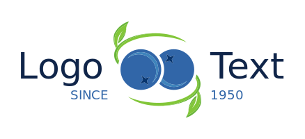 swoosh leaves around blueberries farm symbol