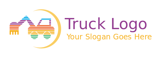 construction logo colorful stripes excavator