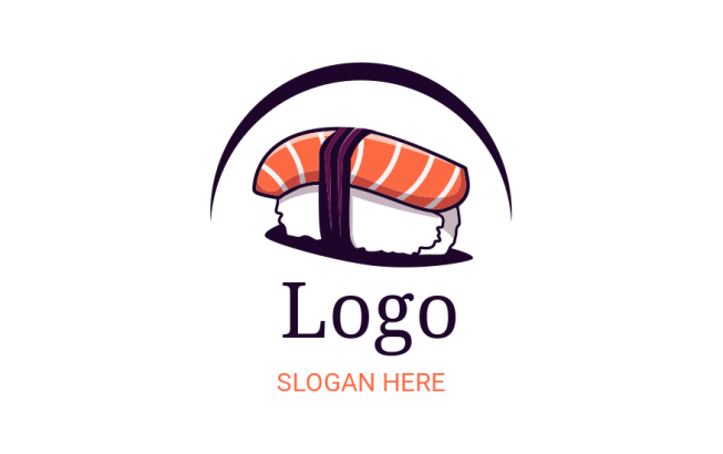 Logo edit of swoosh on top of sushi 