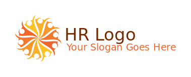 consulting logo swoosh people forming sun rays