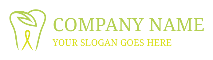 dental logo swoosh tooth with leaves