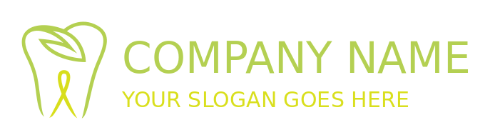 dental logo swoosh tooth with leaves