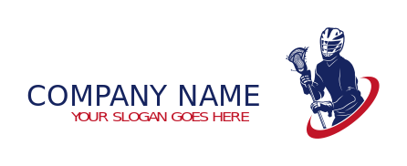 sports logo symbol lacrosse man in swoosh