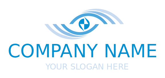 optometry logo swooshes forming abstract eye