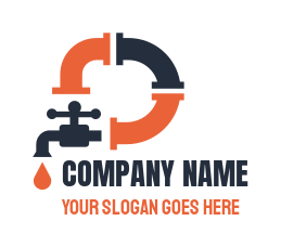 handyman logo tap and pipes plumbing